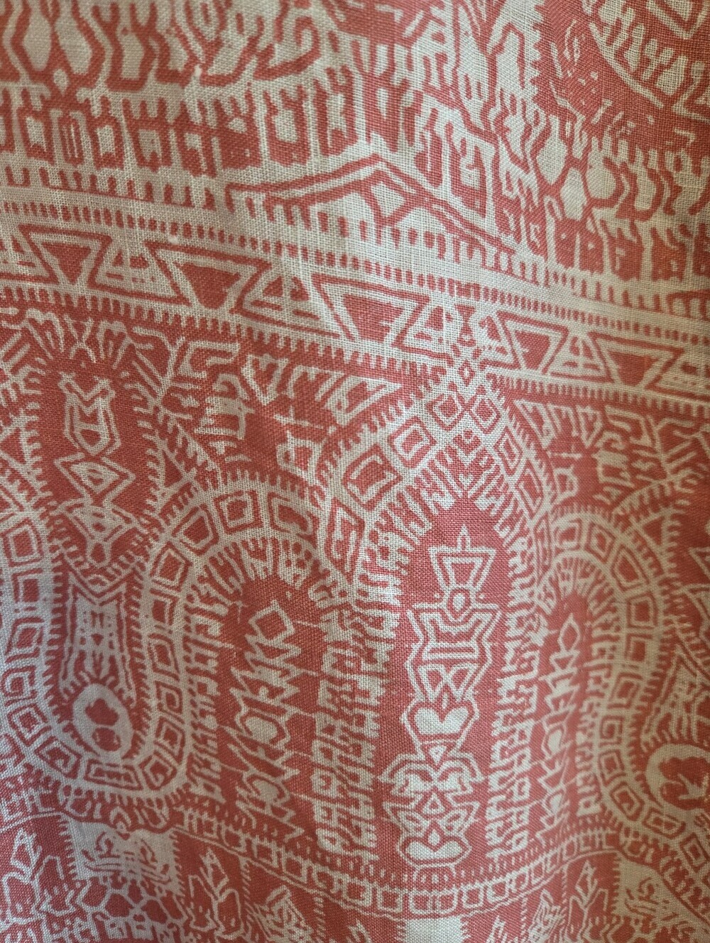 Charter Club Luxury Coral-Pink Printed Linen V-Neck Beaded Tunic Sz XL Vacation - Picture 5 of 11